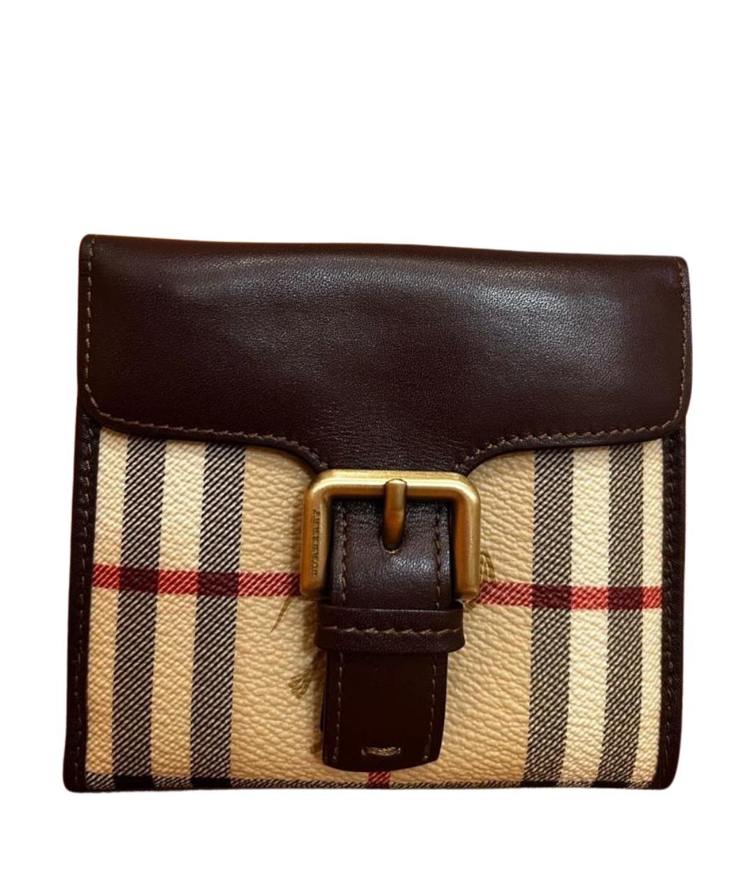 BURBERRY Коричневый кожаный кошелек, фото 1