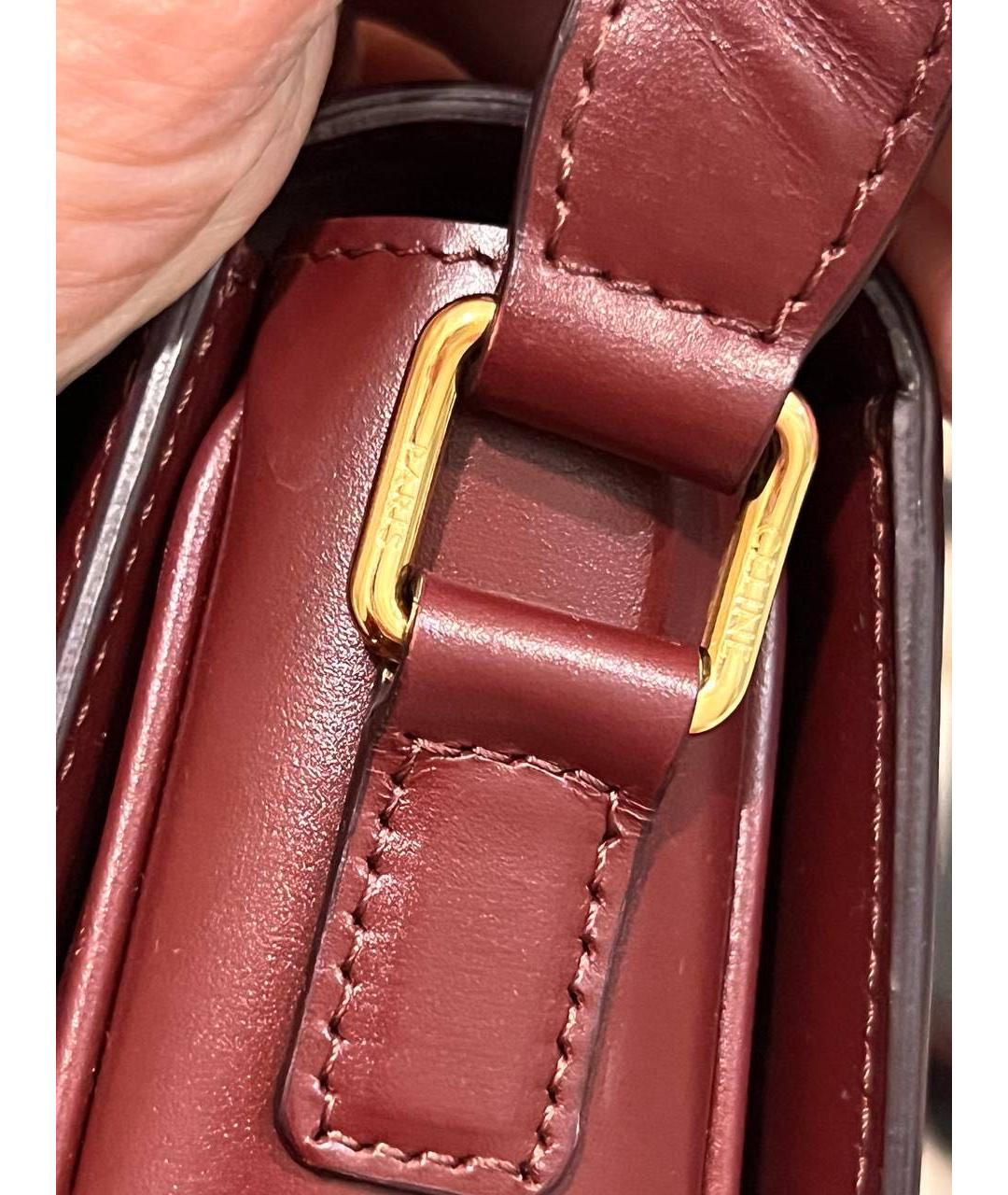 CELINE Бордовая кожаная сумка через плечо, фото 4