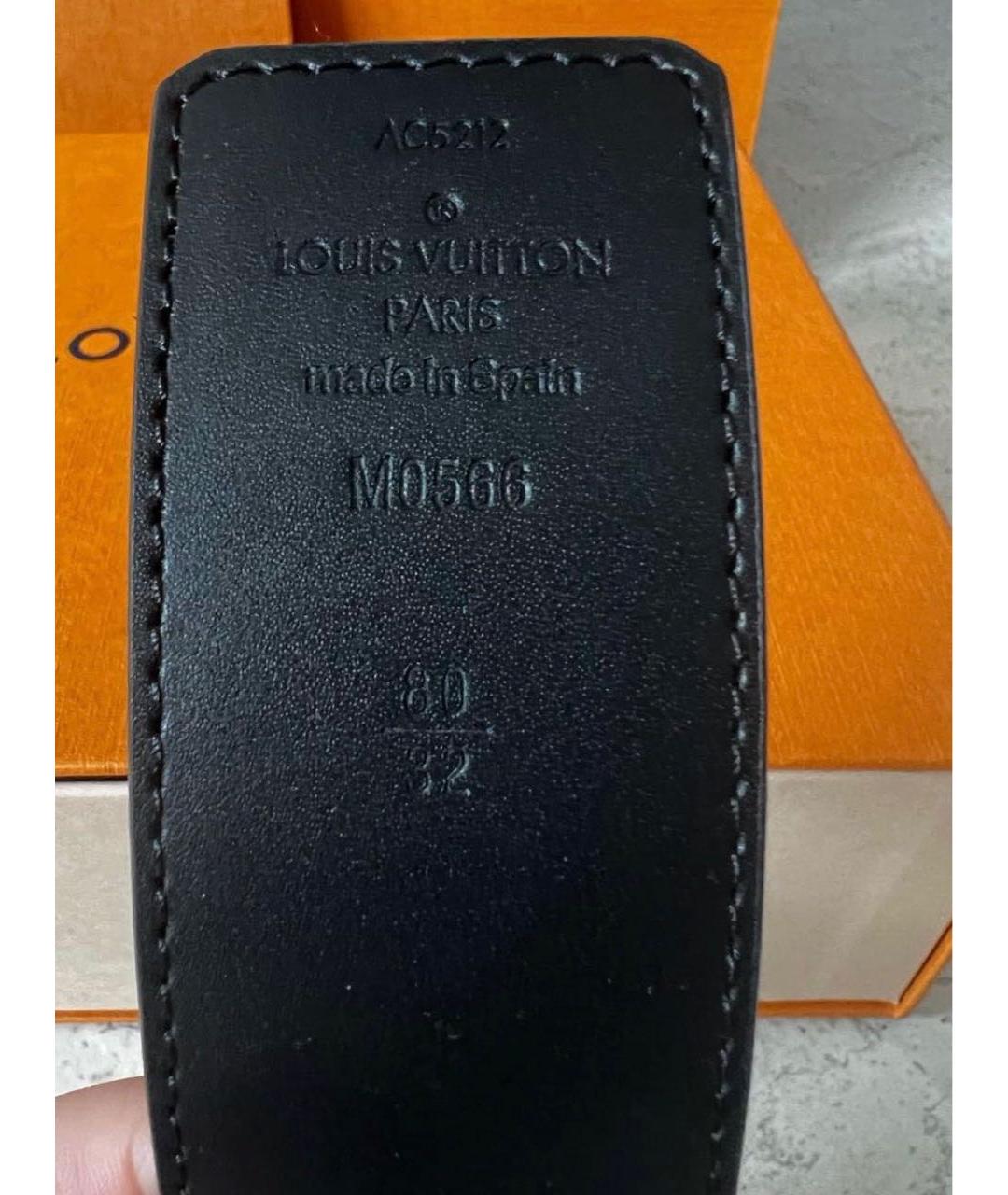 LOUIS VUITTON Коричневый кожаный ремень, фото 3