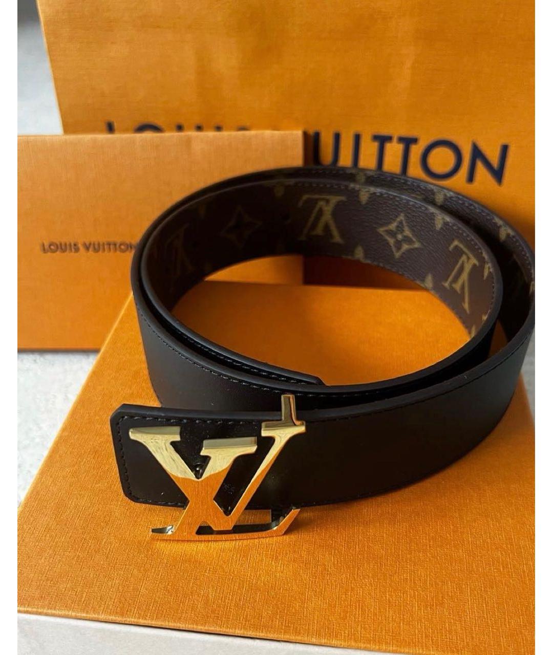 LOUIS VUITTON Коричневый кожаный ремень, фото 2