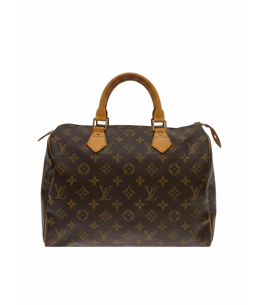 LOUIS VUITTON Коричневая кожаная сумка с короткими ручками, фото 1