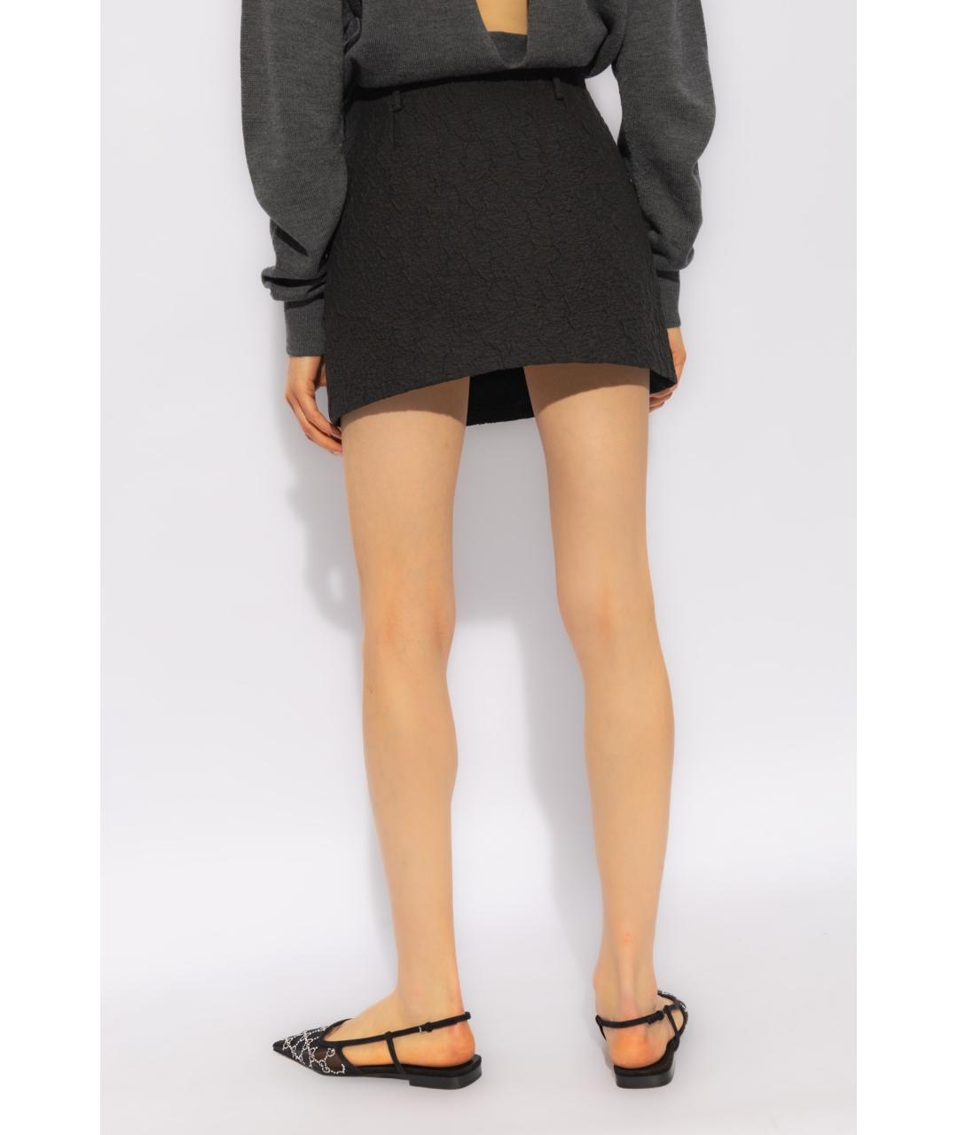 GUCCI Черная хлопковая юбка мини, фото 4