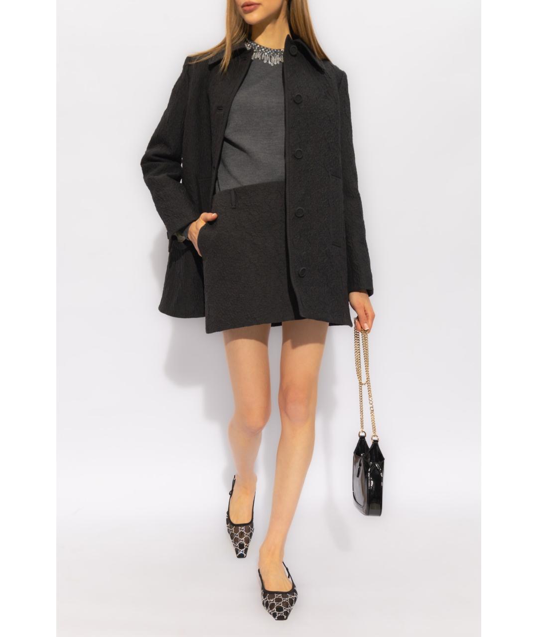 GUCCI Черная хлопковая юбка мини, фото 2