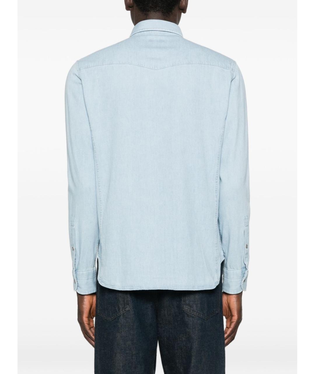 TOM FORD Голубая хлопковая кэжуал рубашка, фото 3