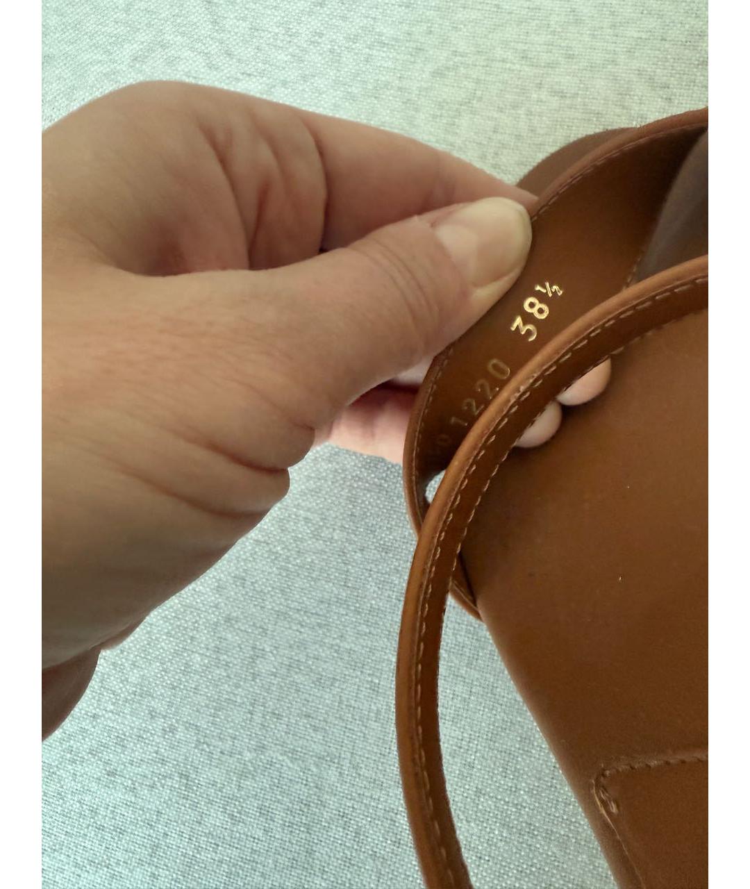 CHRISTIAN DIOR Коричневые кожаные босоножки, фото 6
