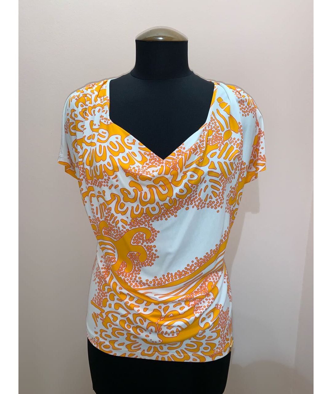 CAVALLI CLASS Оранжевая вискозная рубашка, фото 4