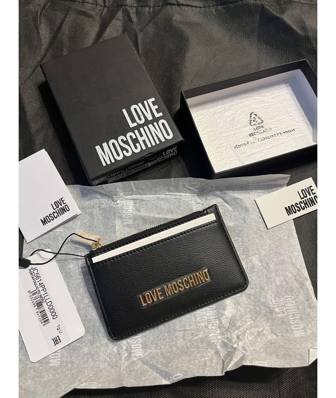 MOSCHINO Черный полиуретановый кардхолдер, фото 8