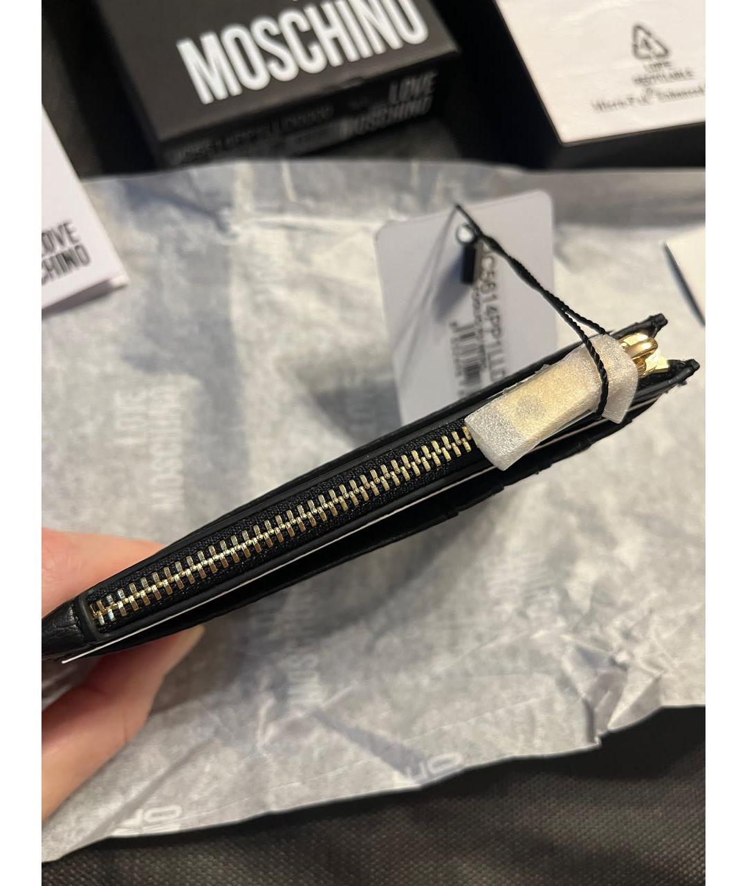 MOSCHINO Черный полиуретановый кардхолдер, фото 7