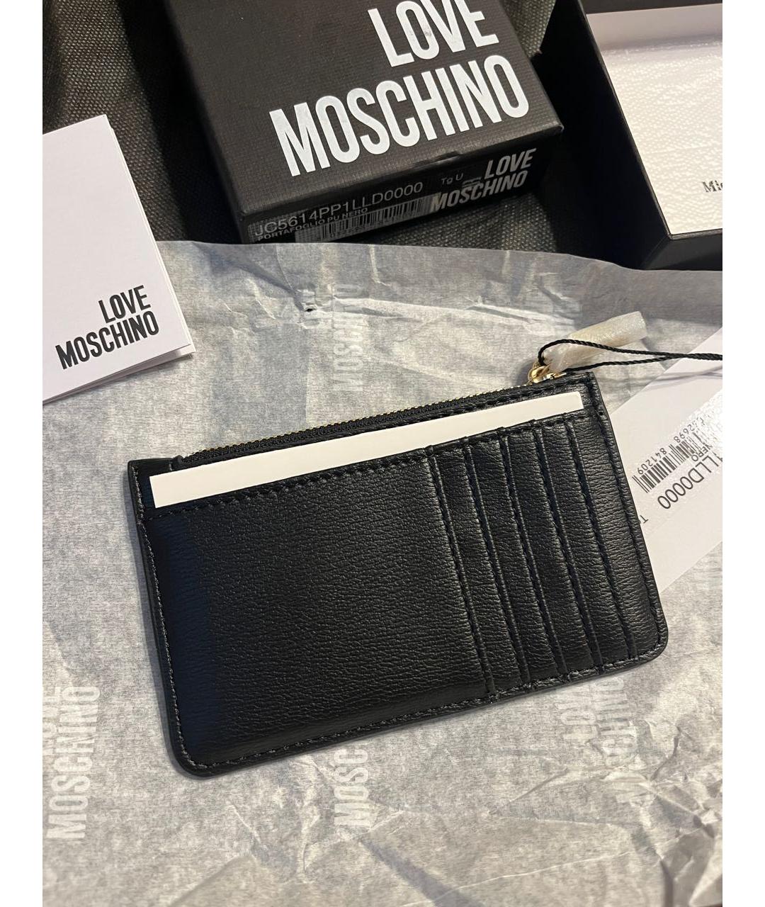 MOSCHINO Черный полиуретановый кардхолдер, фото 6