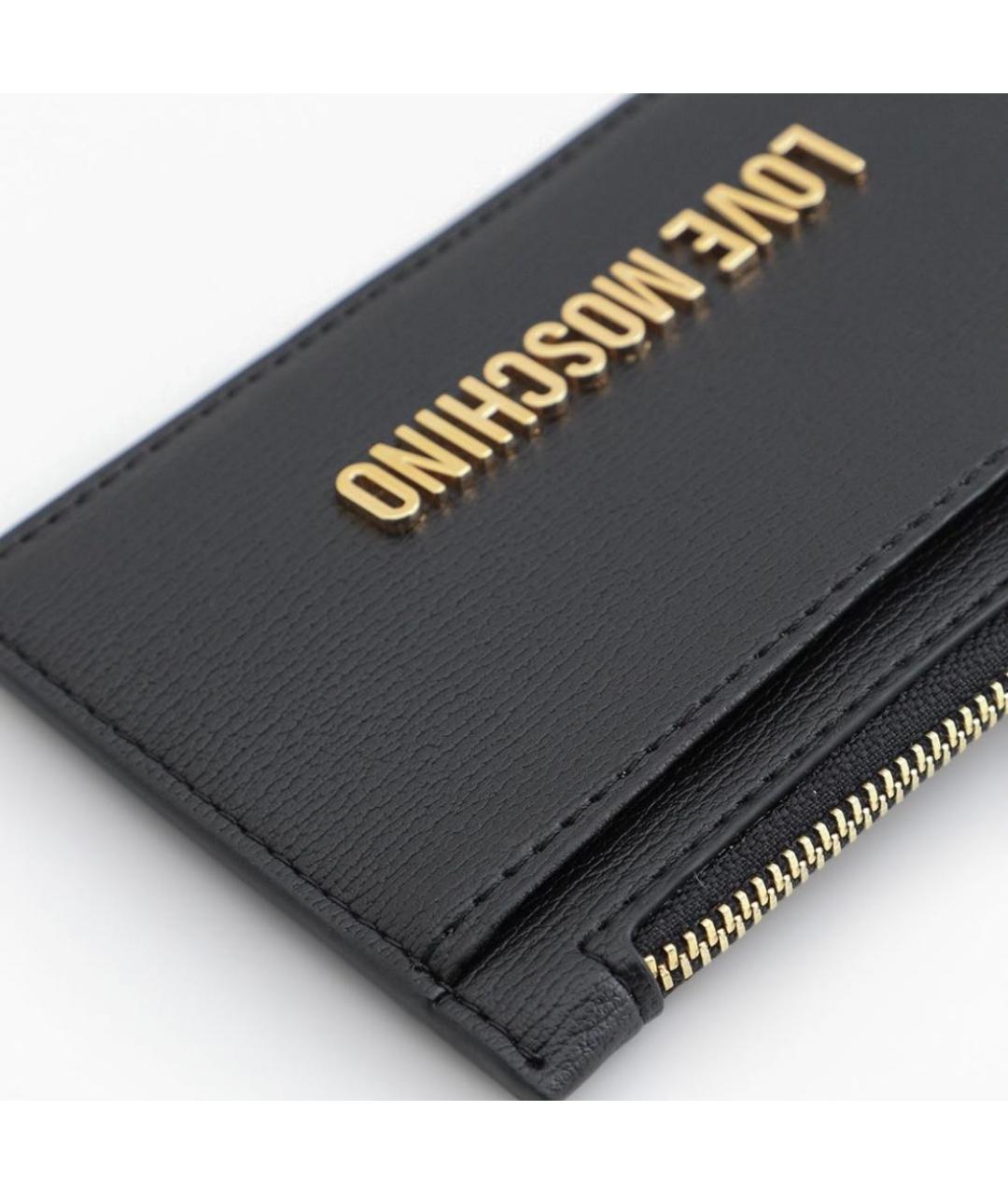 MOSCHINO Черный полиуретановый кардхолдер, фото 3