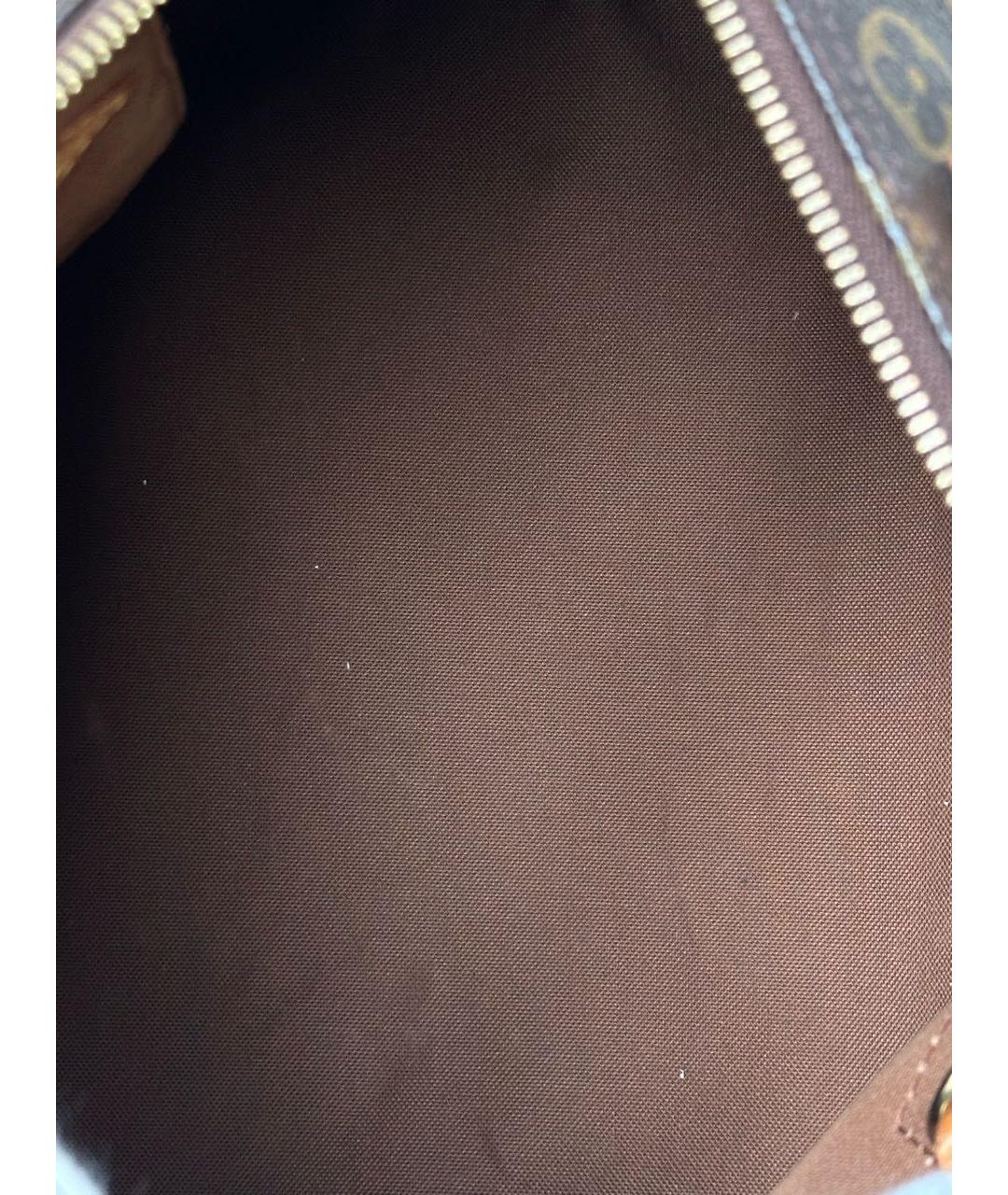 LOUIS VUITTON Коричневая кожаная сумка с короткими ручками, фото 8