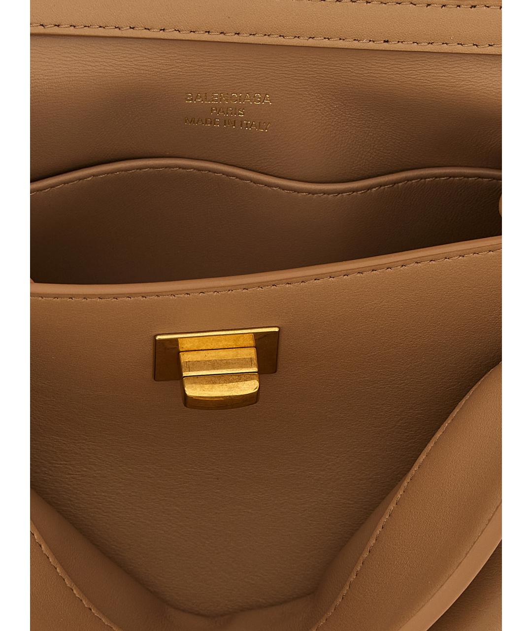 BALENCIAGA Бежевая кожаная сумка тоут, фото 3