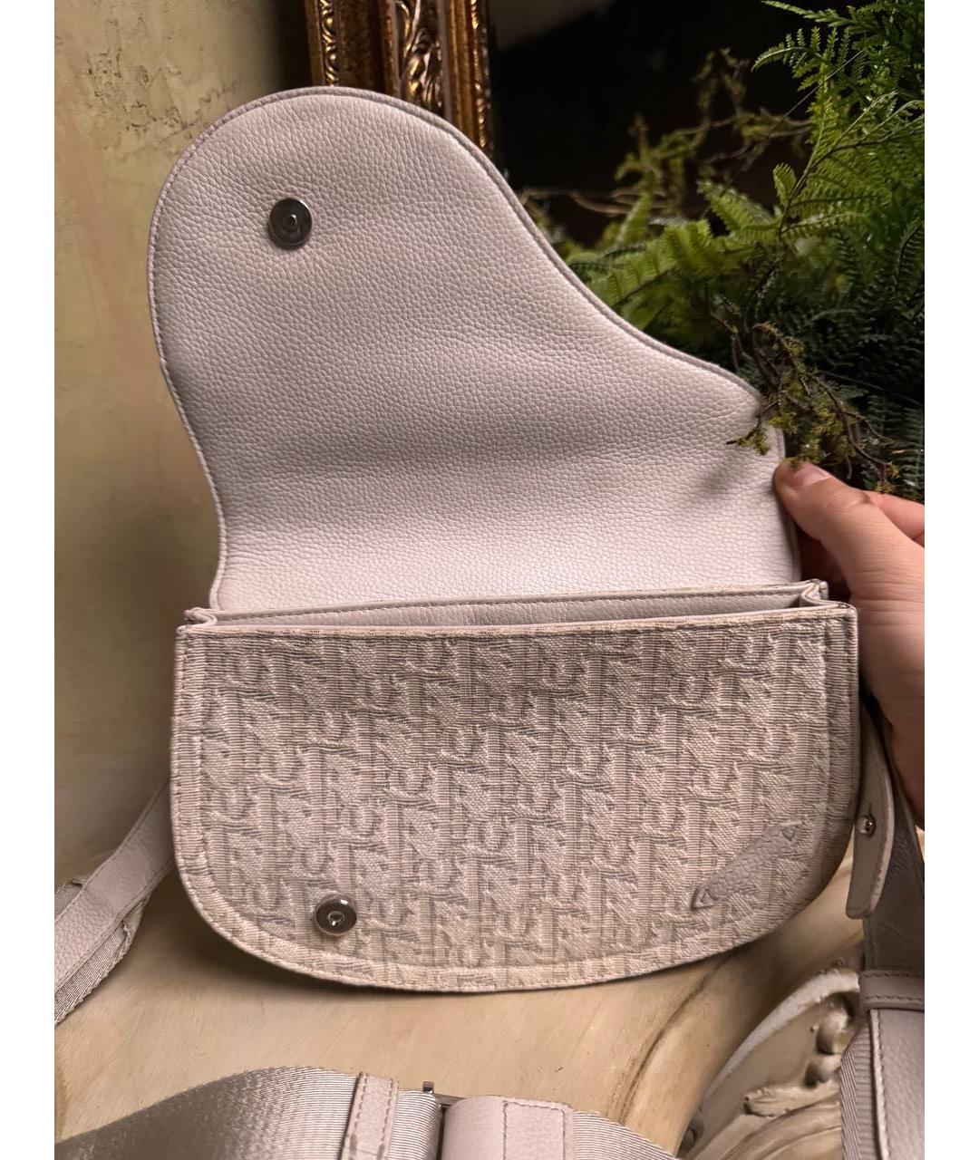 CHRISTIAN DIOR Белая кожаная сумка через плечо, фото 4