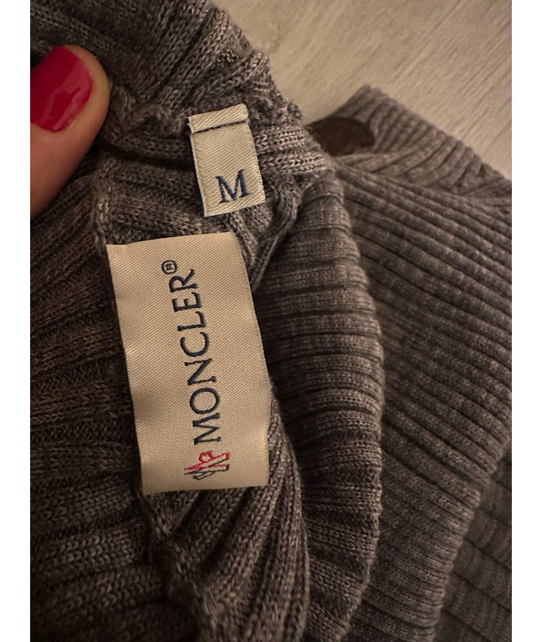 MONCLER Серое шерстяное повседневное платье, фото 3