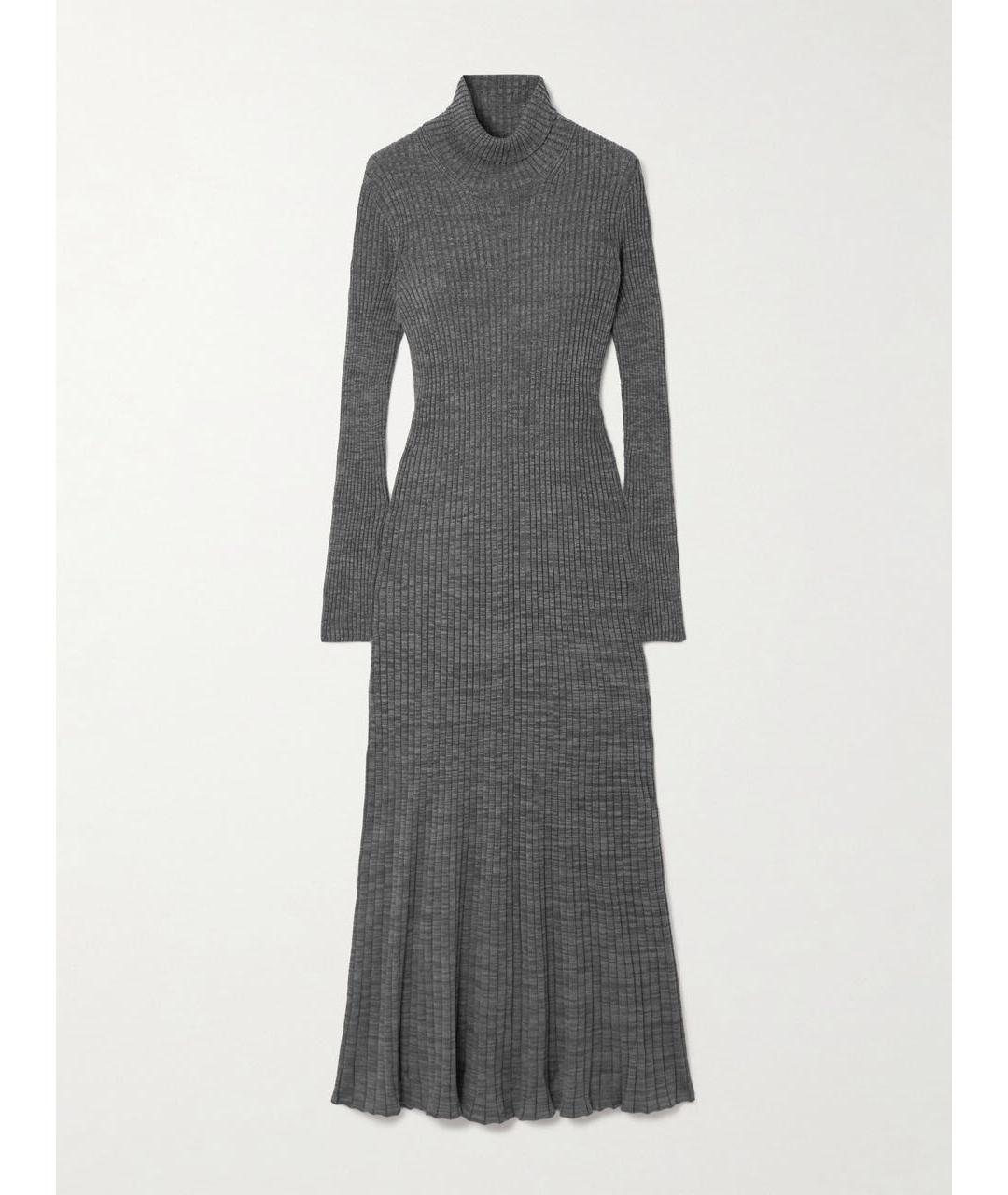 MONCLER Серое шерстяное повседневное платье, фото 9