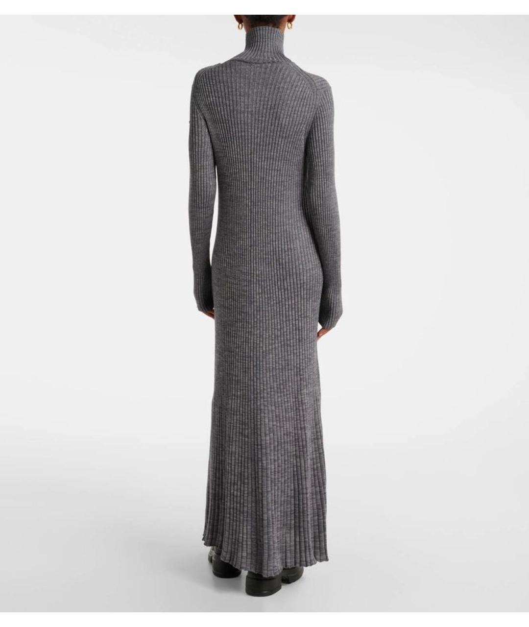 MONCLER Серое шерстяное повседневное платье, фото 2