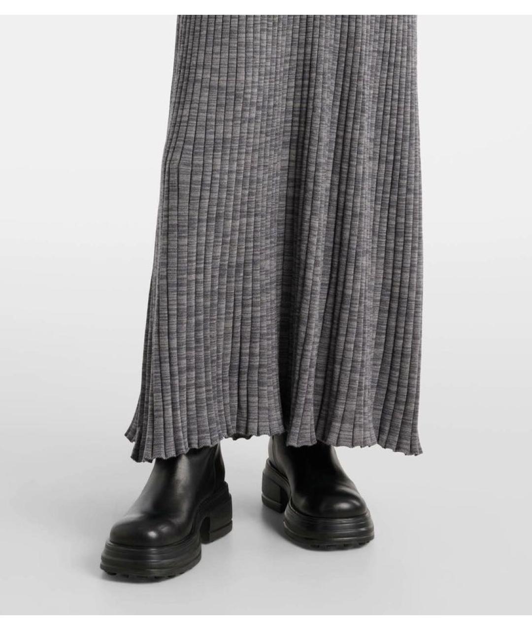 MONCLER Серое шерстяное повседневное платье, фото 6