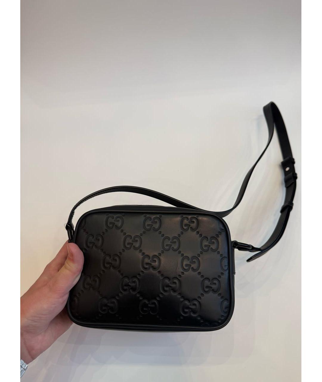 GUCCI Черная кожаная сумка на плечо, фото 3