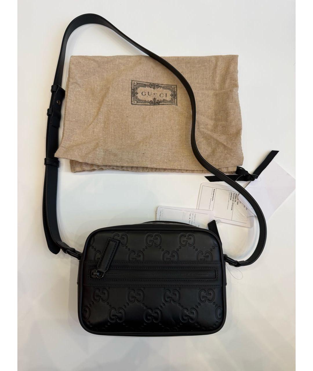 GUCCI Черная кожаная сумка на плечо, фото 7