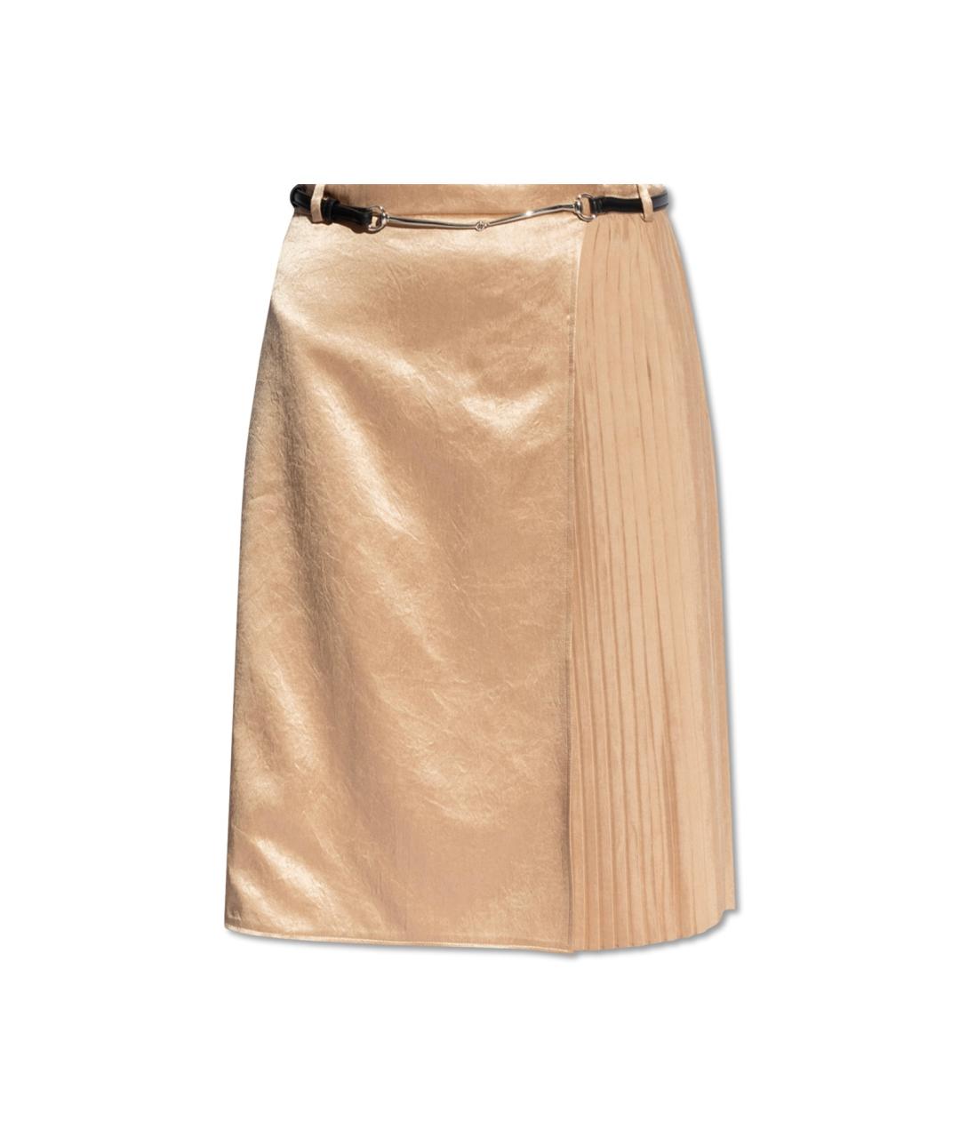 GUCCI Бежевая ацетатная юбка миди, фото 4
