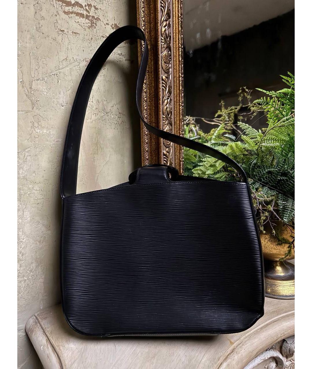 LOUIS VUITTON Черная кожаная сумка тоут, фото 2