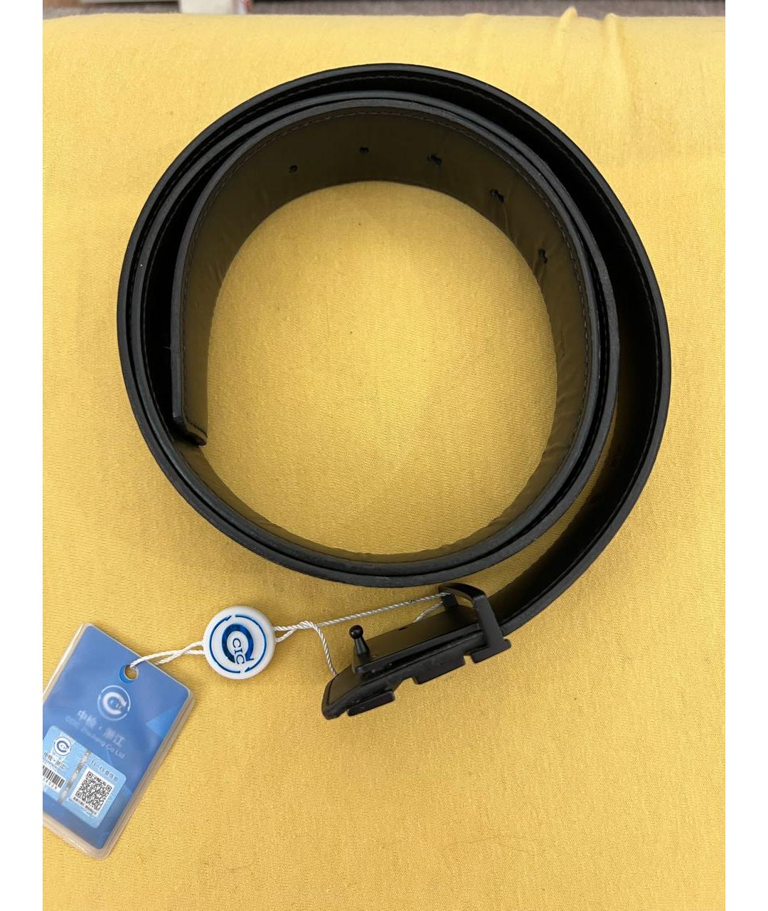 LOUIS VUITTON Черный кожаный ремень, фото 2