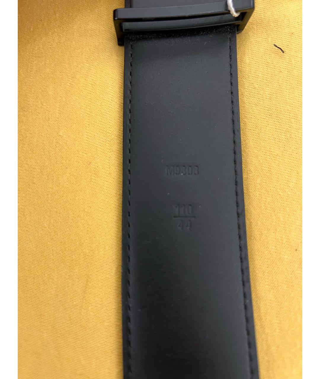 LOUIS VUITTON Черный кожаный ремень, фото 3