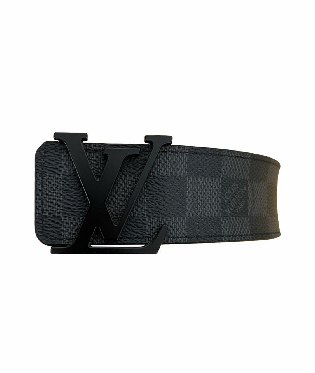 LOUIS VUITTON Черный кожаный ремень, фото 1