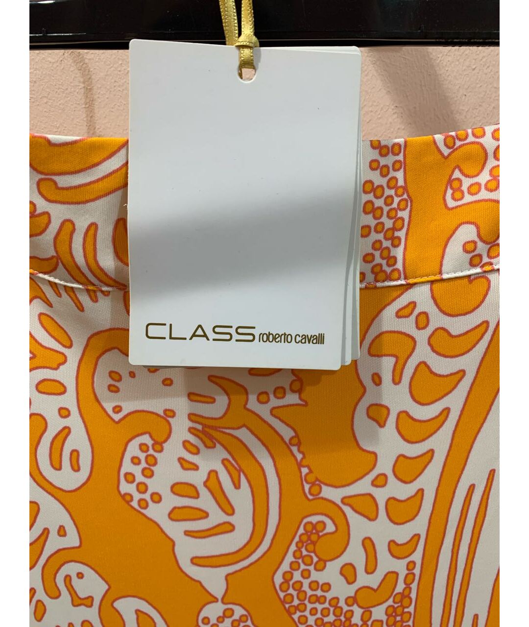 CAVALLI CLASS Оранжевая вискозная юбка макси, фото 3