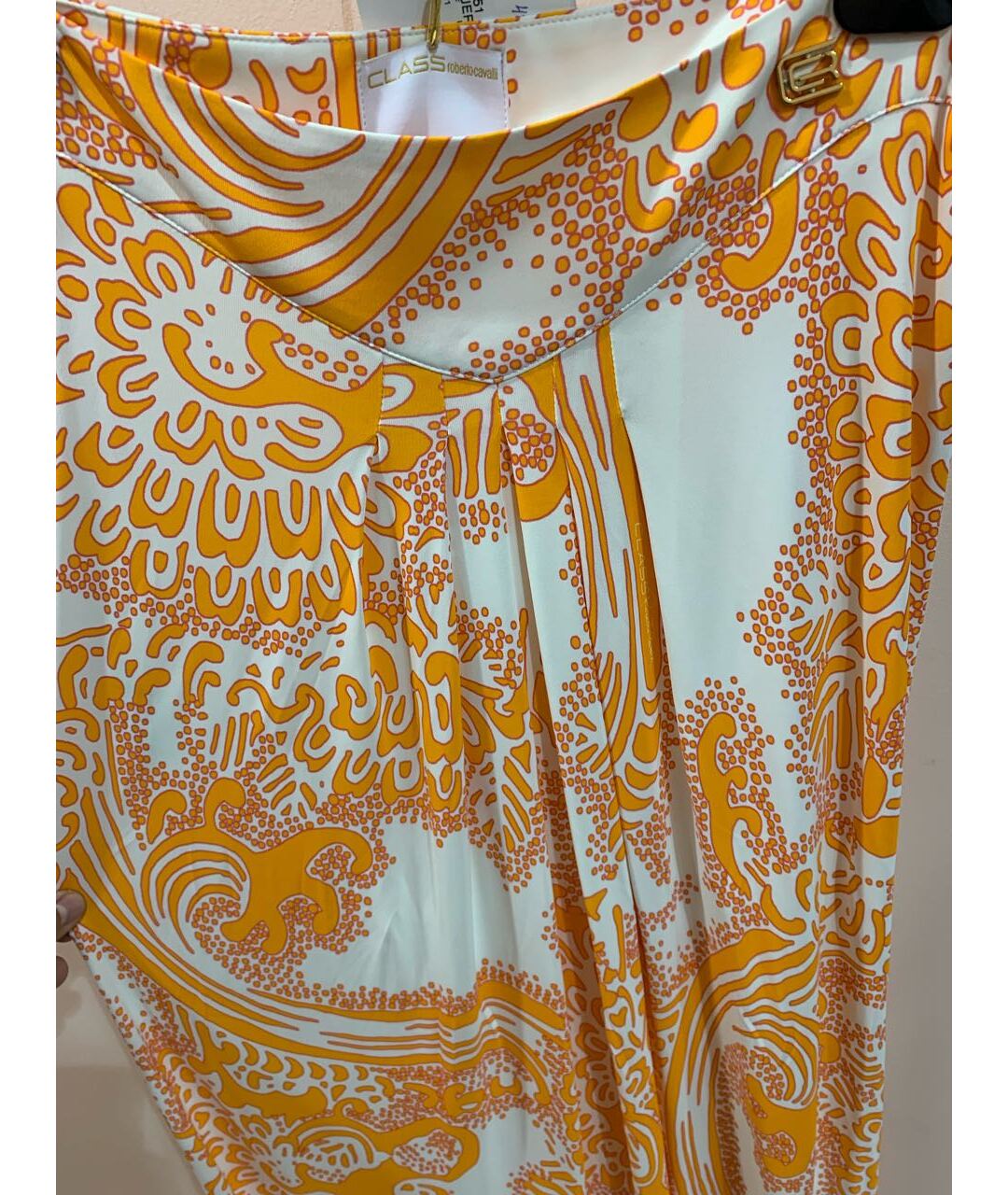 CAVALLI CLASS Оранжевая вискозная юбка макси, фото 4