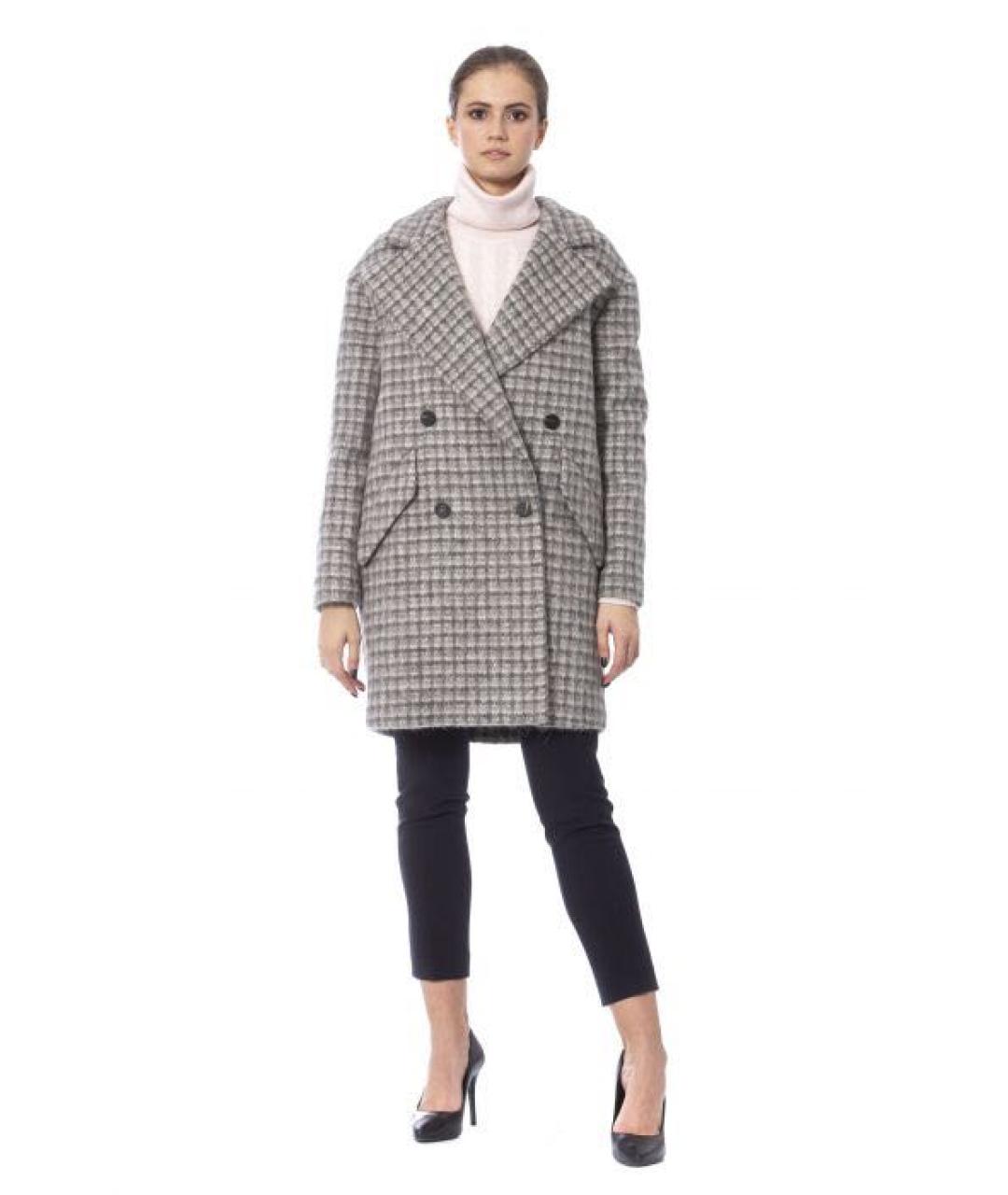 PESERICO Серое шерстяное пальто, фото 3