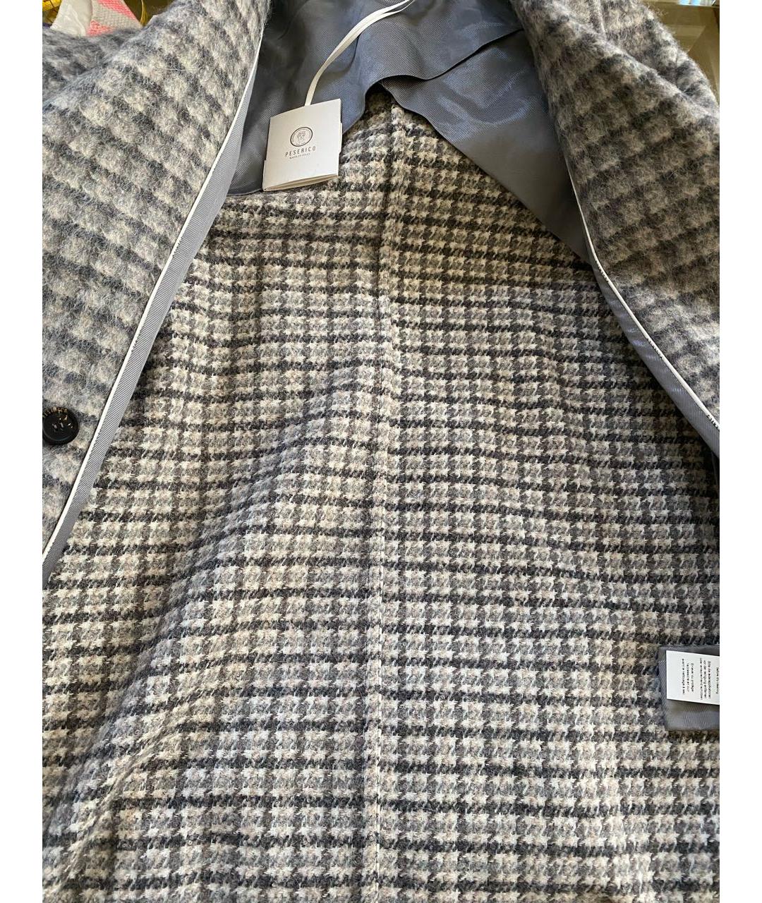 PESERICO Серое шерстяное пальто, фото 8