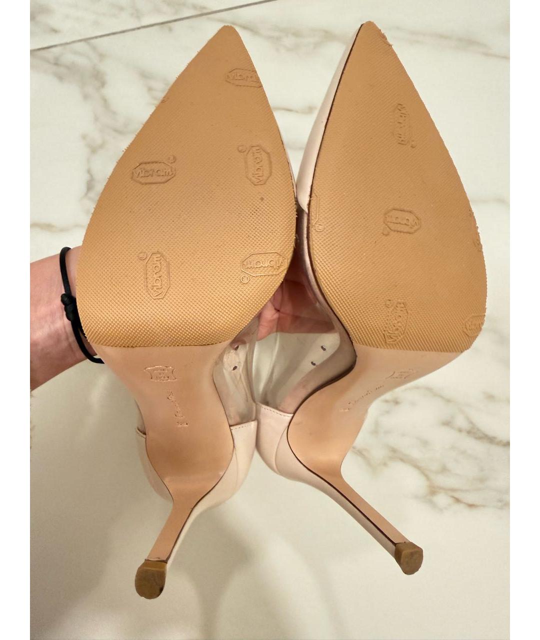 GIANVITO ROSSI Бежевые кожаные туфли, фото 5