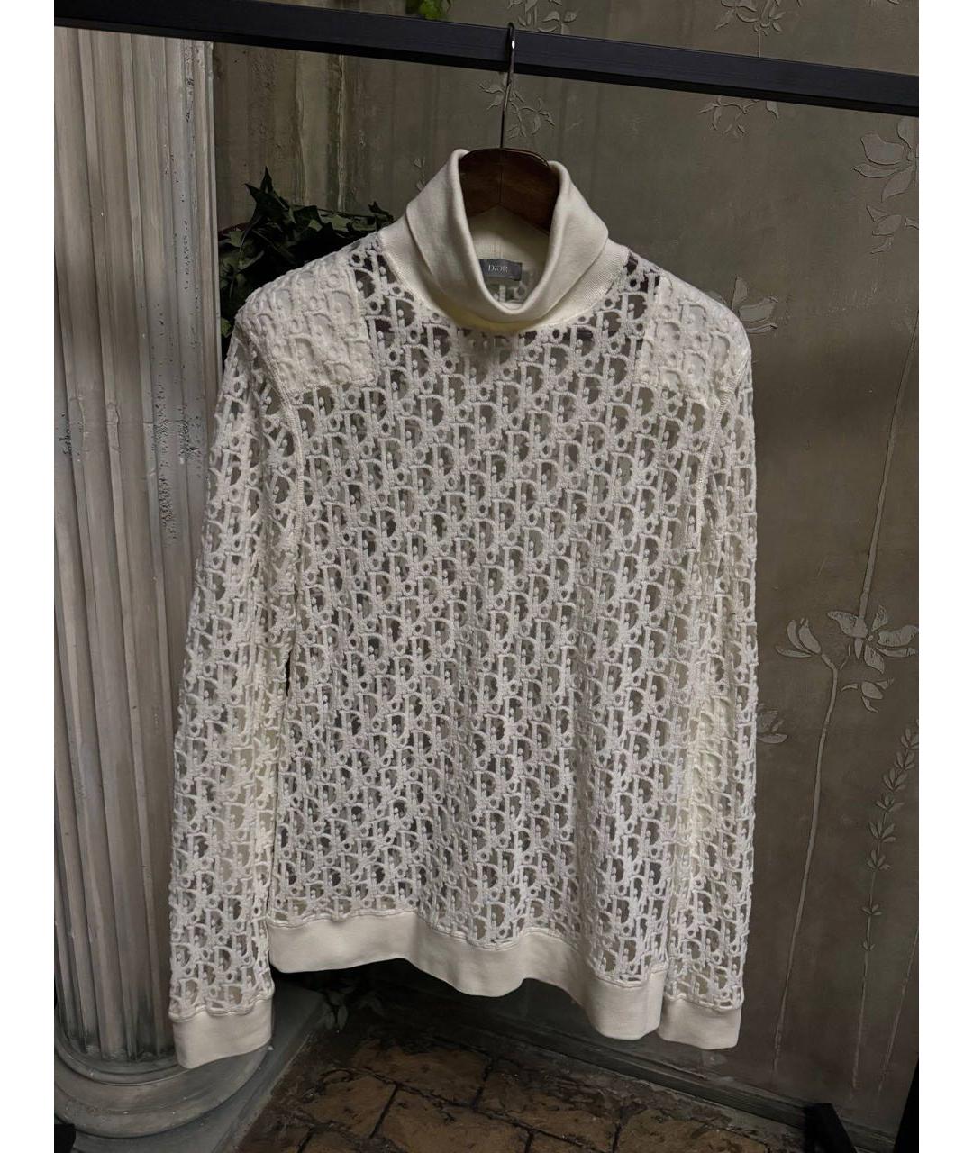 CHRISTIAN DIOR Белая хлопковая водолазка, фото 5