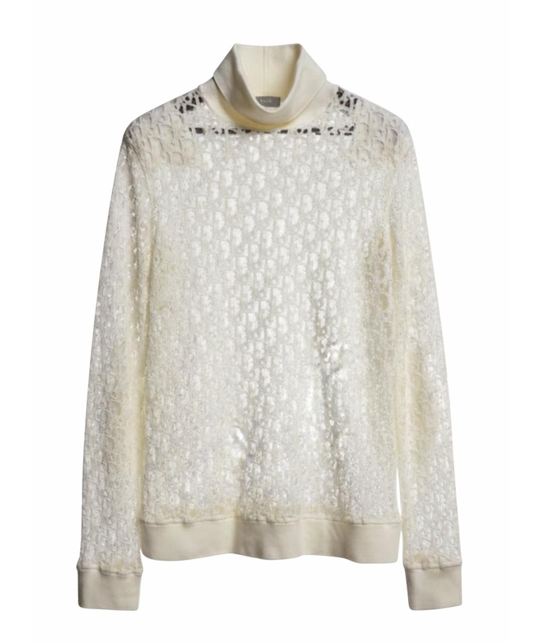 CHRISTIAN DIOR Белая хлопковая водолазка, фото 1