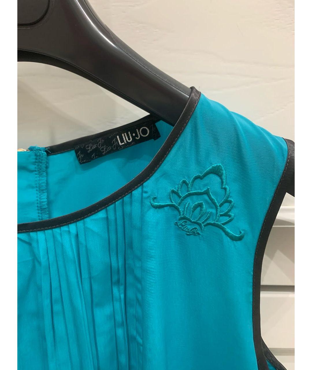 LIU JO Бирюзовое полиэстеровое коктейльное платье, фото 3