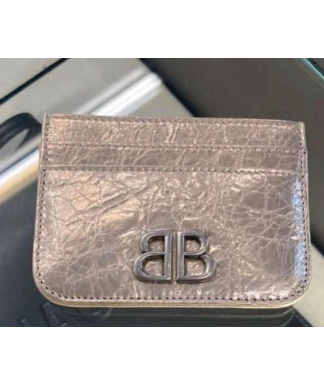 BALENCIAGA Золотой кожаный кардхолдер, фото 3