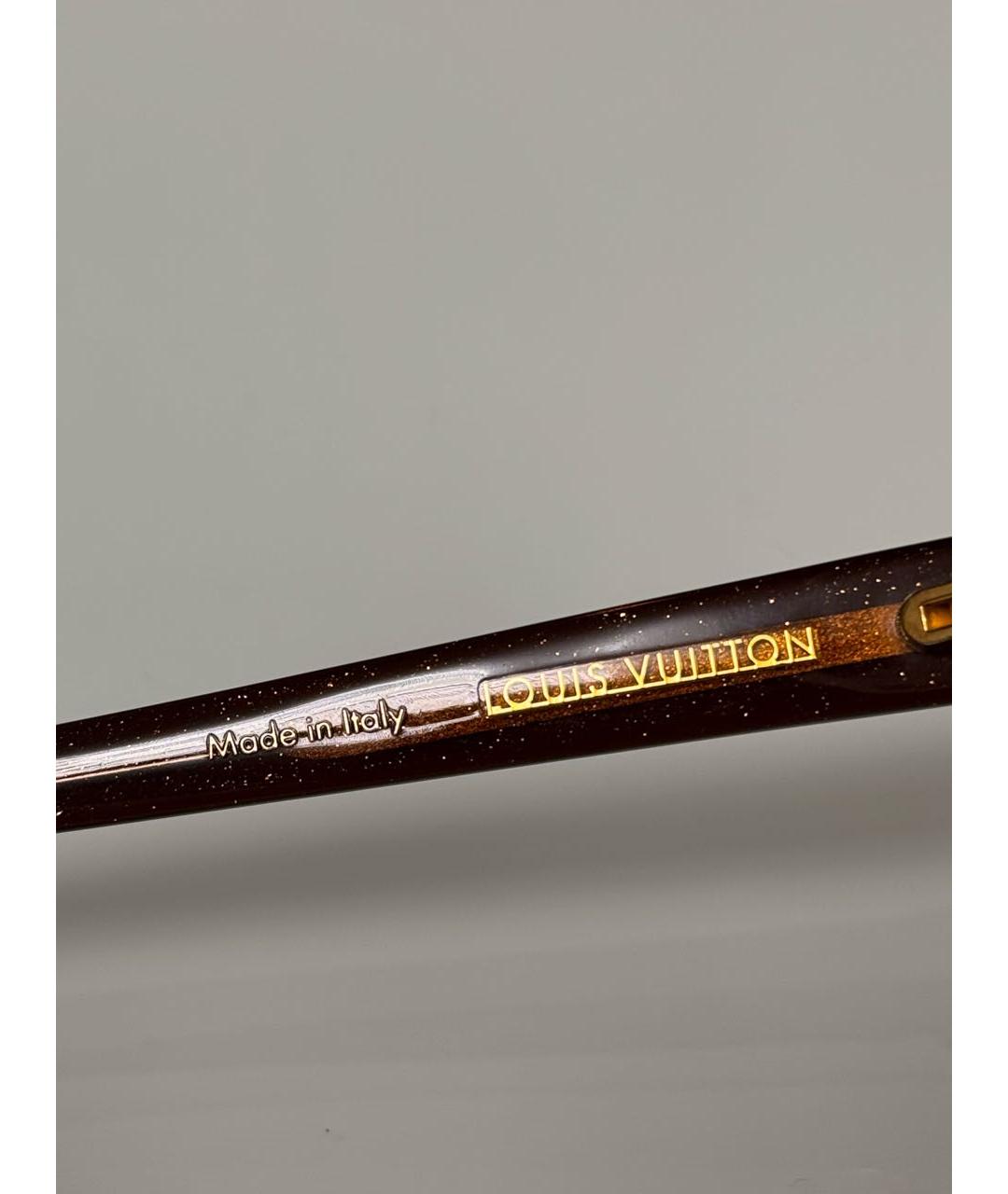 LOUIS VUITTON Коричневые пластиковые солнцезащитные очки, фото 6