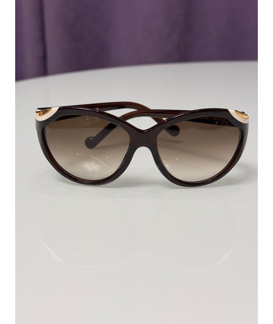 LOUIS VUITTON Коричневые пластиковые солнцезащитные очки, фото 7