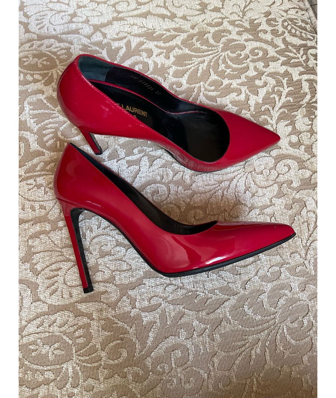 SAINT LAURENT Красные туфли из лакированной кожи, фото 7