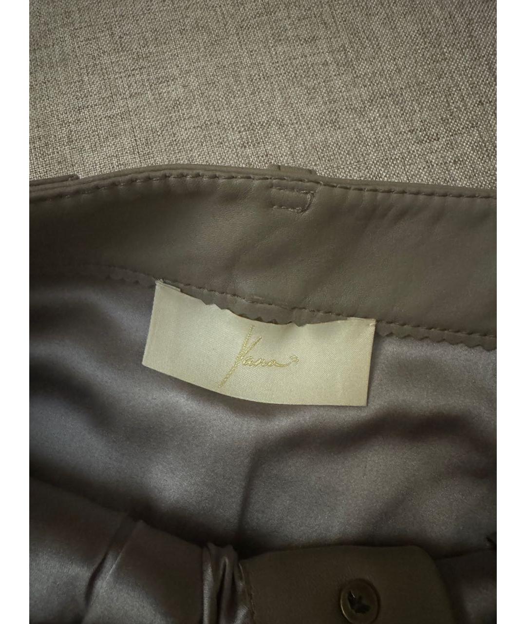 YANA RASKOVALOVA Хаки кожаная юбка мини, фото 3