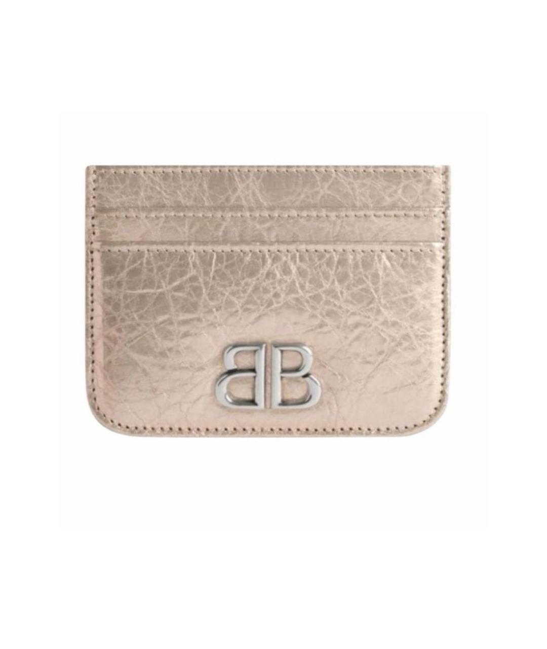 BALENCIAGA Золотой кожаный кардхолдер, фото 1