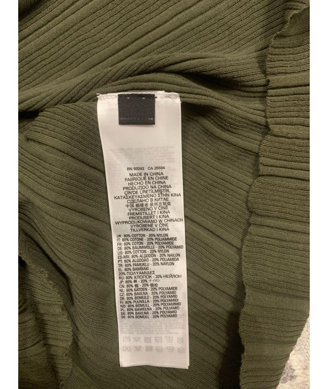 DIESEL Хаки хлопко-эластановое повседневное платье, фото 5