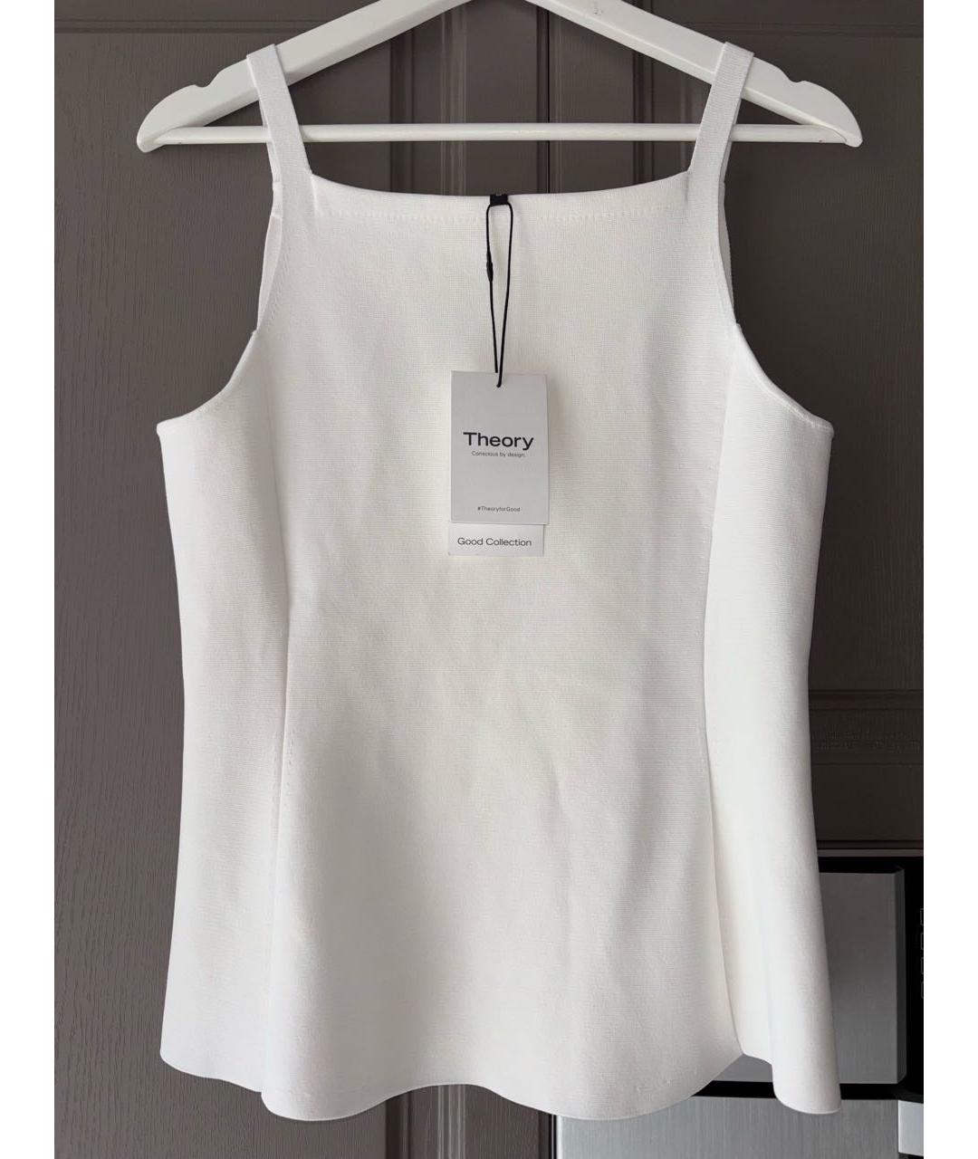 THEORY Белая вискозная майка, фото 9