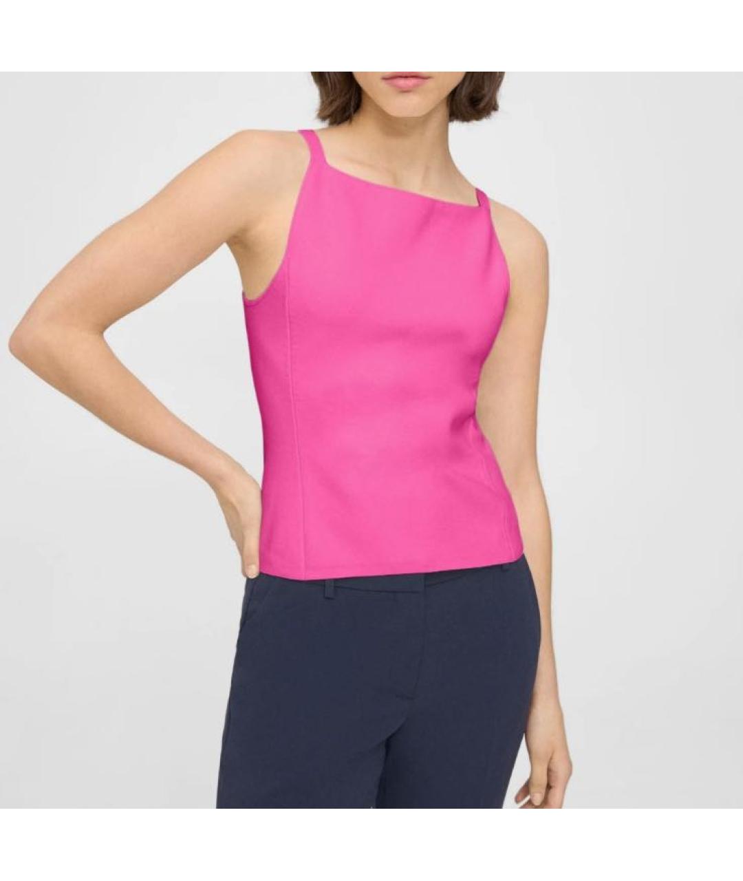 THEORY Белая вискозная майка, фото 7