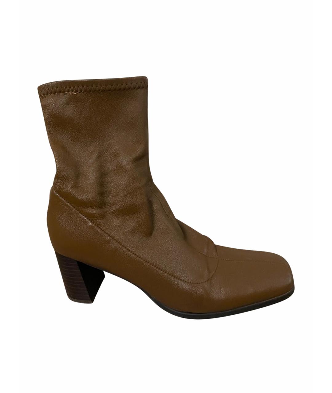 SENSAI Коричневые кожаные полусапоги, фото 1