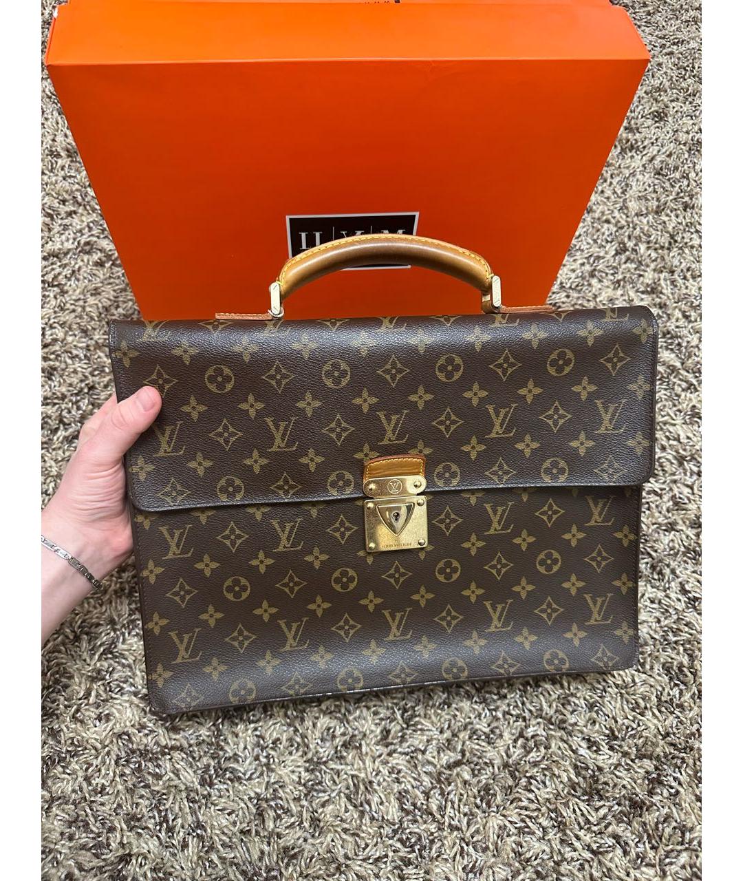 LOUIS VUITTON Коричневый портфель, фото 7