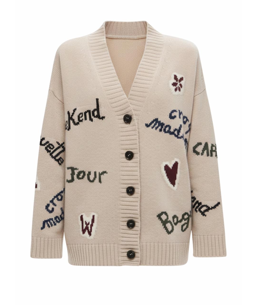 WEEKEND MAX MARA Бежевый шерстяной кардиган, фото 1