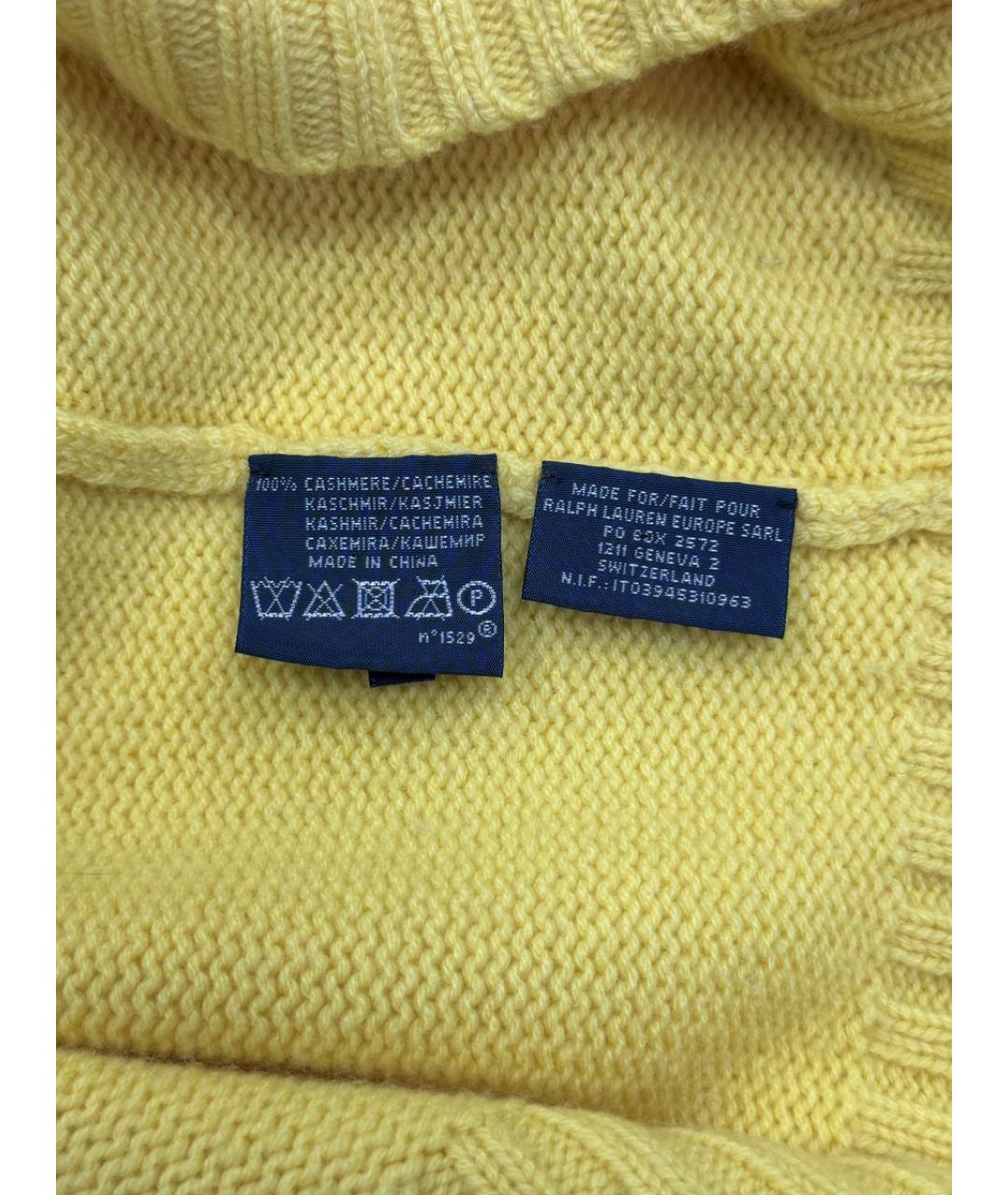 POLO RALPH LAUREN Желтый кашемировый джемпер / свитер, фото 5
