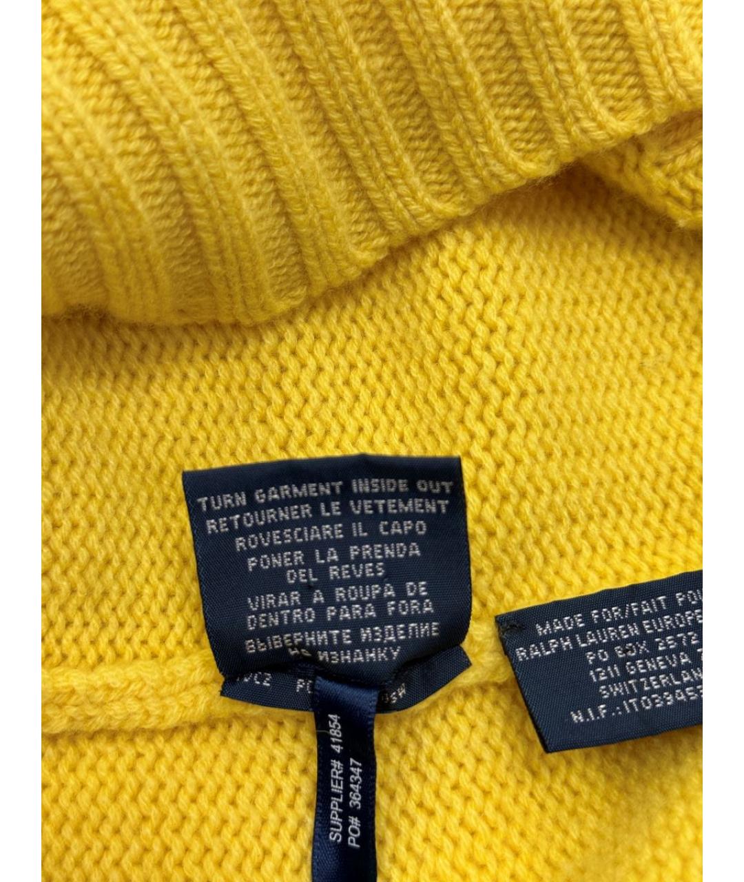 POLO RALPH LAUREN Желтый кашемировый джемпер / свитер, фото 6